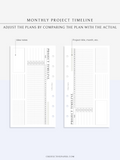 M115 | Monthly Project Timeline Template, Business Planner