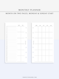 M120 | Basic Monthly Planner, MO2P