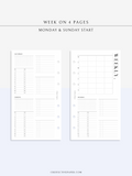 W117 | WO4P, Weekly 24-hour Schedule, To-do List Planner Template