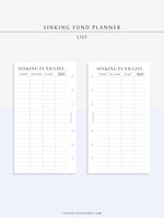 T124 | Sinking Fund Categories, Lists, Tracker Template