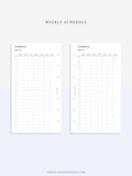 W106 | Weekly Schedule Planner Inserts, Time Table Template Printable