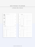 W117_2023 | 2023 Dated Weekly Planner, 24-hour Time Scheduler, WO4P