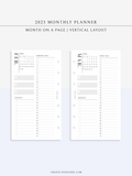 M113_V_2023 | 2023 Monthly Planner Printable (MO1P_Vertical)