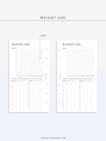 N121-1 | Weight Loss Log, Diet Organizer Template