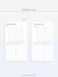 N121-1 | Weight Loss Log, Diet Organizer Template