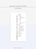T124 | Sinking Fund Categories, Lists, Tracker Template