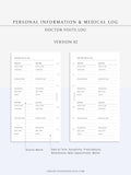 N113 | Personal Information & Medical Log Template