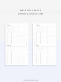 W117 | WO4P, Weekly 24-hour Schedule, To-do List Planner Template