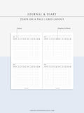 D112_2DO1P | Daily Journal Diary Printable Pages, Line Dot Grid Notes