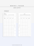 M106_G | Monthly Planner with 31 Days Habit Tracker Printable Inserts