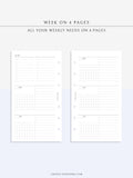 W114 | Week on 4 Pages, Weekly Schedule & Tracker & To-do Planner