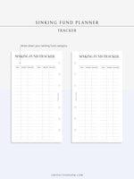 T124 | Sinking Fund Categories, Lists, Tracker Template