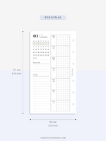 W108_01G_WO1P_2023 | 2023 Dated Weekly Planner Inserts Printable Template