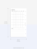 M107 | Month at a Glance, Monthly Overview, Month on 2 Pages