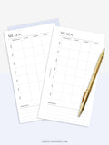 N121-4 | Meal Prep Plan Template, Groceries Shopping List