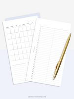 M116 | Basic Monthly Planner Inserts, Bullet Journal Template, MO2P