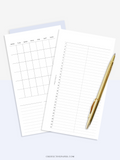 M116 | Basic Monthly Planner Inserts, Bullet Journal Template, MO2P
