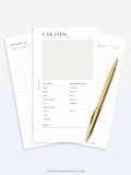 N111 | Vehicle Maintenance Log Printable, Car Repair Tracker Template