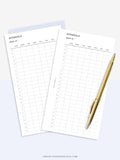 W106 | Weekly Schedule Planner Inserts, Time Table Template Printable