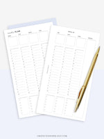 W111 | Weekly Schedule Planner Printable Inserts Template