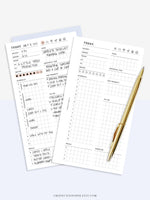 D102 | Daily Planner Inserts Printable Template, Minimal Grid Layout