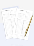 M108 | Monthly Overview, Month on a Page Printable Planner Inserts