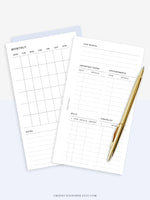 M107 | Month at a Glance, Monthly Overview, Month on 2 Pages