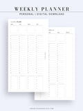 W111 | Weekly Schedule Planner Printable Inserts Template