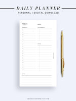 D107 | Printable Daily Schedule Planner Inserts Template