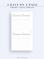 D116 | 4 Days on a Page, Daily Journal & Planner