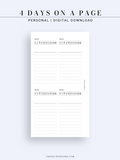 D116 | 4 Days on a Page, Daily Journal & Planner
