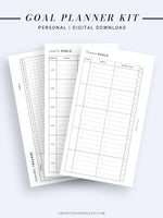 T101 | Goal Setting Planner Bundle Template for Business and Personal