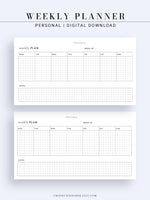 W102_H_2 | Horizontal Weekly Planner Printable