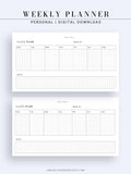 W102_H_2 | Horizontal Weekly Planner Printable