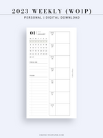 W108_01GX_WO1P_2023 | 2023 Dated Weekly Planner Inserts Printable Template