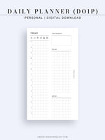D111_DO1P | Day on a Page, Daily Planner Printable Inserts Template