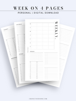 W117 | WO4P, Weekly 24-hour Schedule, To-do List Planner Template