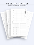 W117 | WO4P, Weekly 24-hour Schedule, To-do List Planner Template
