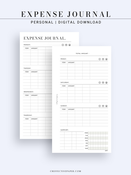 N126 | Expense Journal Pages, Weekly Spending Log, Financial Planner ...