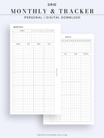 M106_G | Monthly Planner with 31 Days Habit Tracker Printable Inserts