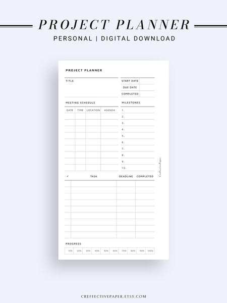 N106 | Project Planner Template – CreffectivePaper