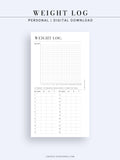 N121-1 | Weight Loss Log, Diet Organizer Template