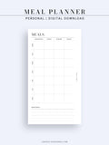 N121-4 | Meal Prep Plan Template, Groceries Shopping List