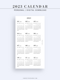 Y104_2023 | 2023 Calendar Planner Inserts Printable