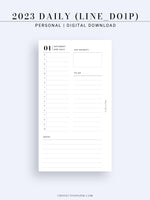 D111_C_2023 | 2023 Dated Daily Planner, Lined Layout, Day on a Page