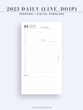 D111_C_2023 | 2023 Dated Daily Planner, Lined Layout, Day on a Page