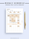 W106 | Weekly Schedule Planner Inserts, Time Table Template Printable