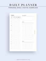 D111_DO1P | Day on a Page, Daily Planner Printable Inserts Template