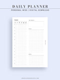 D111_DO1P | Day on a Page, Daily Planner Printable Inserts Template