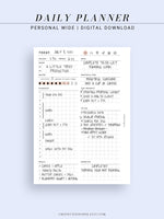 D102 | Daily Planner Inserts Printable Template, Minimal Grid Layout
